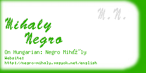 mihaly negro business card